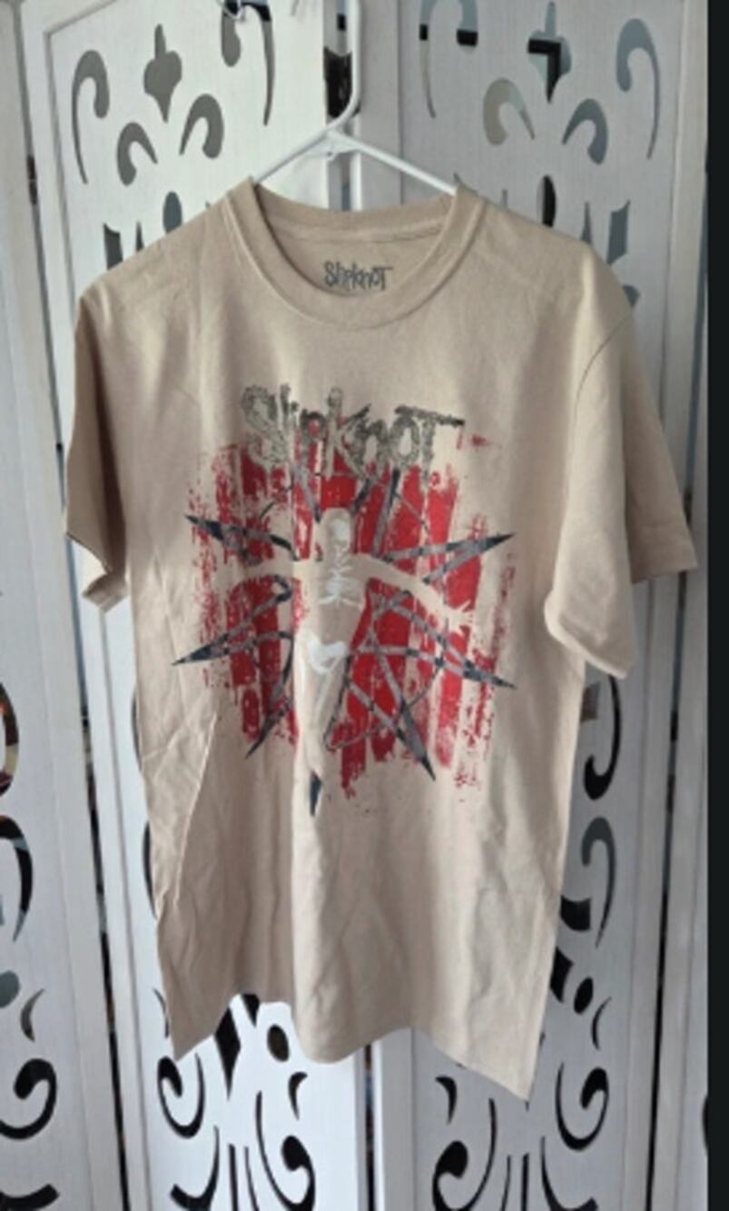 Slipknot Skeleton Pentagram Nonagram Band Graphic Tee Shirt Medium 100% Cotton